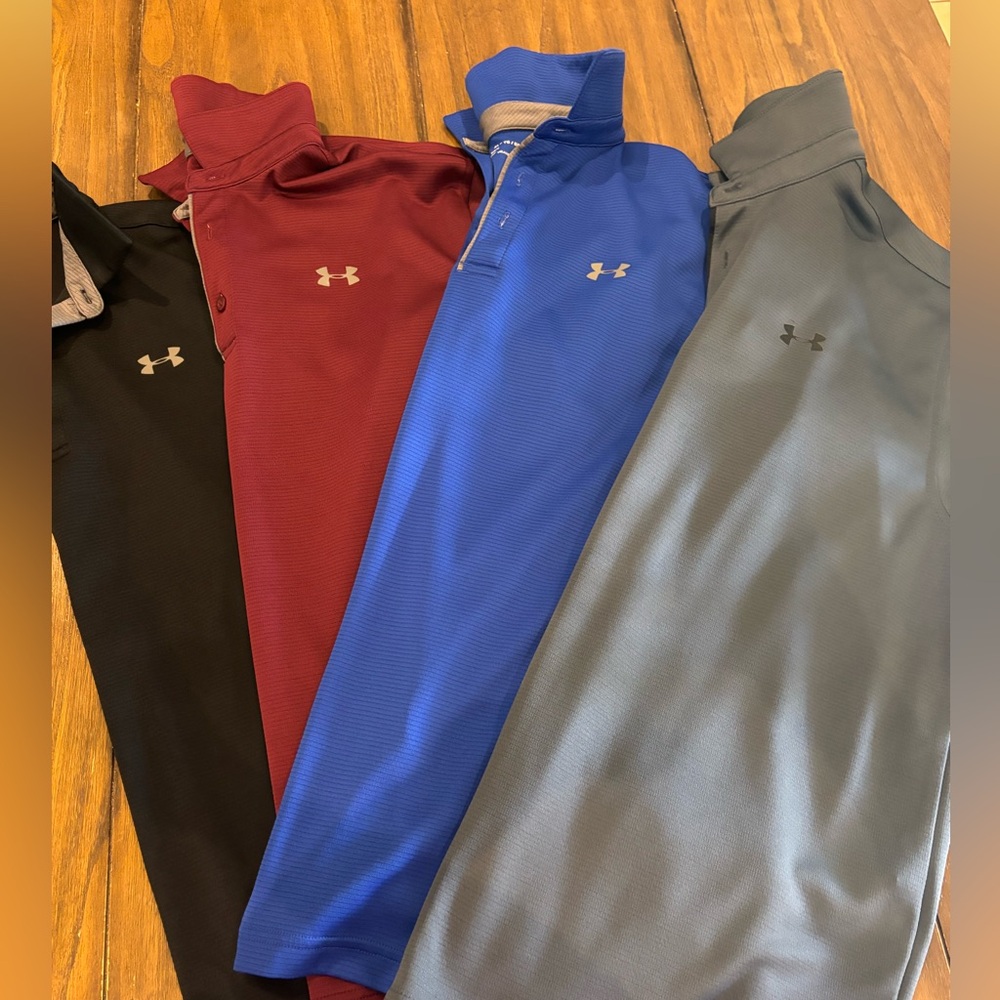 Under Armour Men's Polo Shirts - Black, Red, Blue, Gray